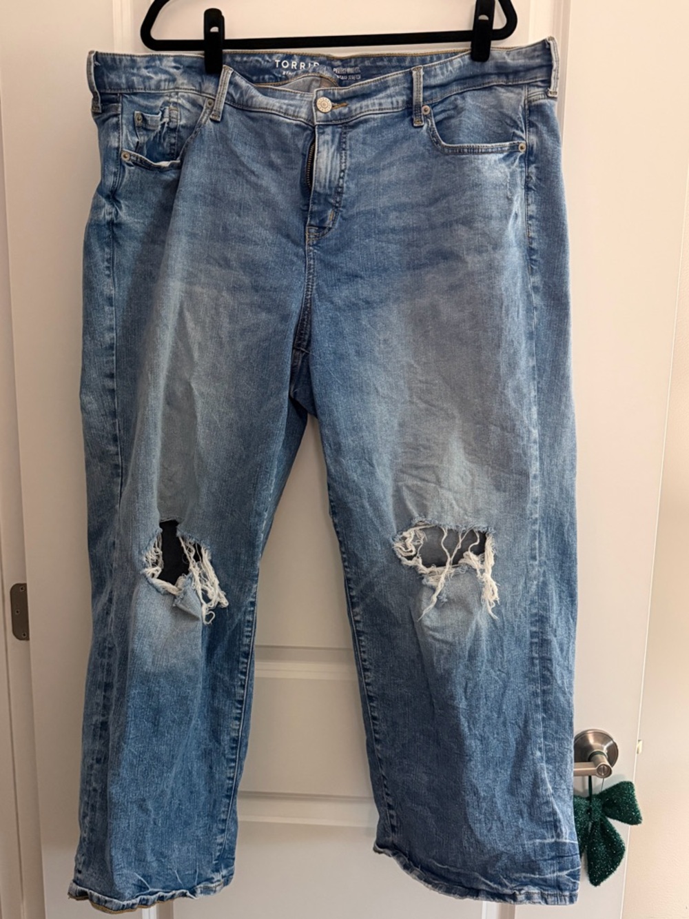 torrid Distressed Light Blue Boyfriend Jeans